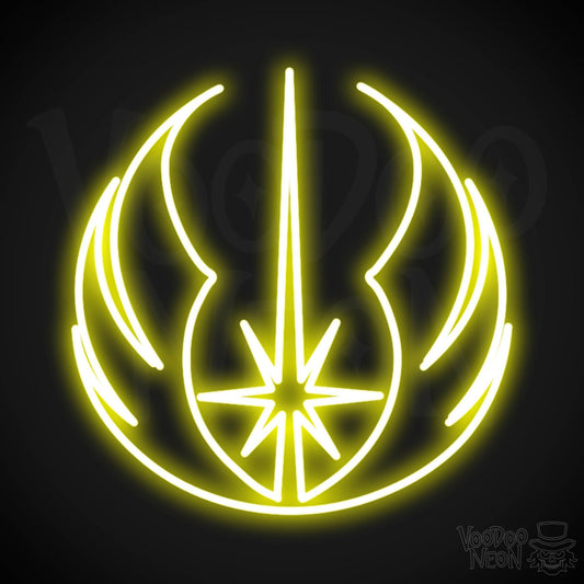 Jedi Neon Sign - Neon Jedi Sign - Jedi Wall Art - Color Yellow