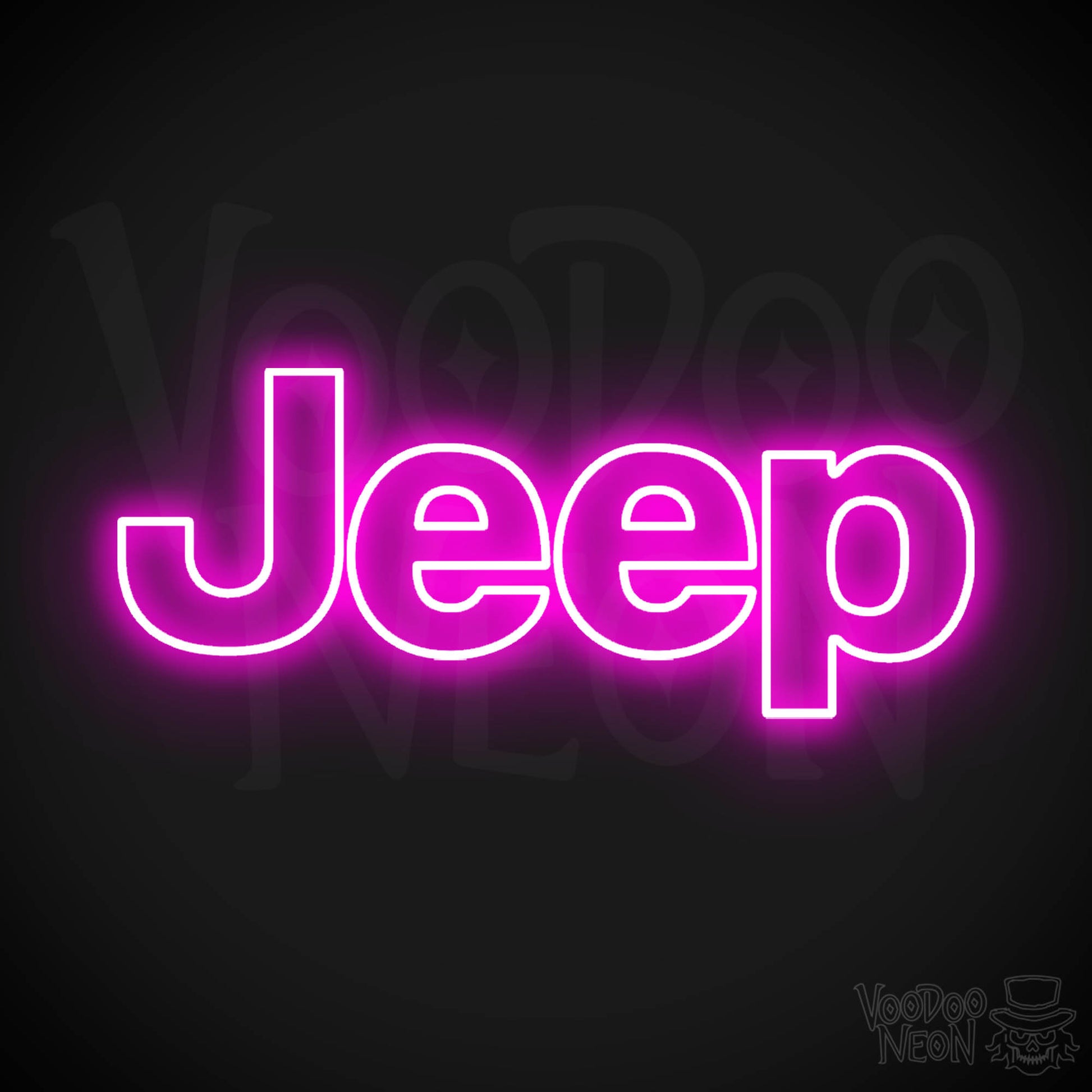 Jeep Neon Sign - Neon Jeep Sign - Jeep Logo Wall Art - Color Pink