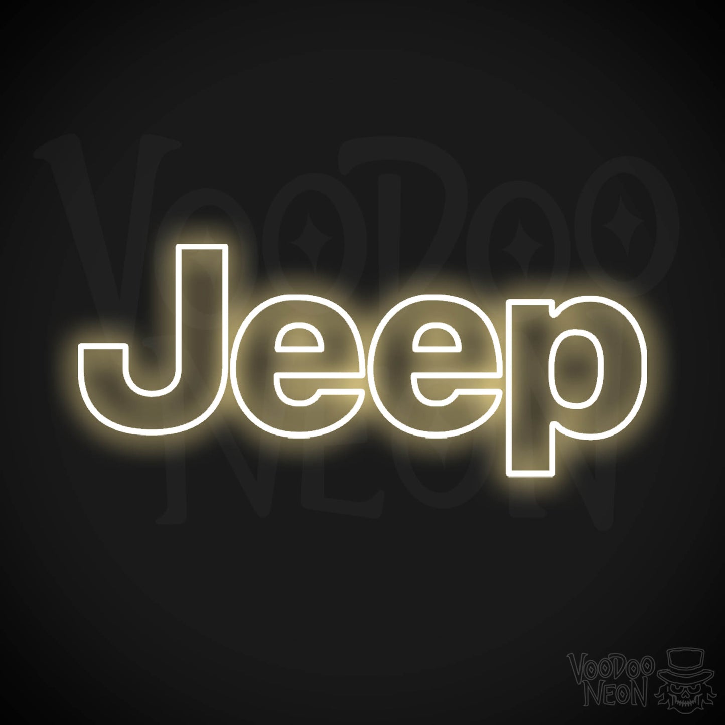 Jeep Neon Sign - Neon Jeep Sign - Jeep Logo Wall Art - Color Warm White