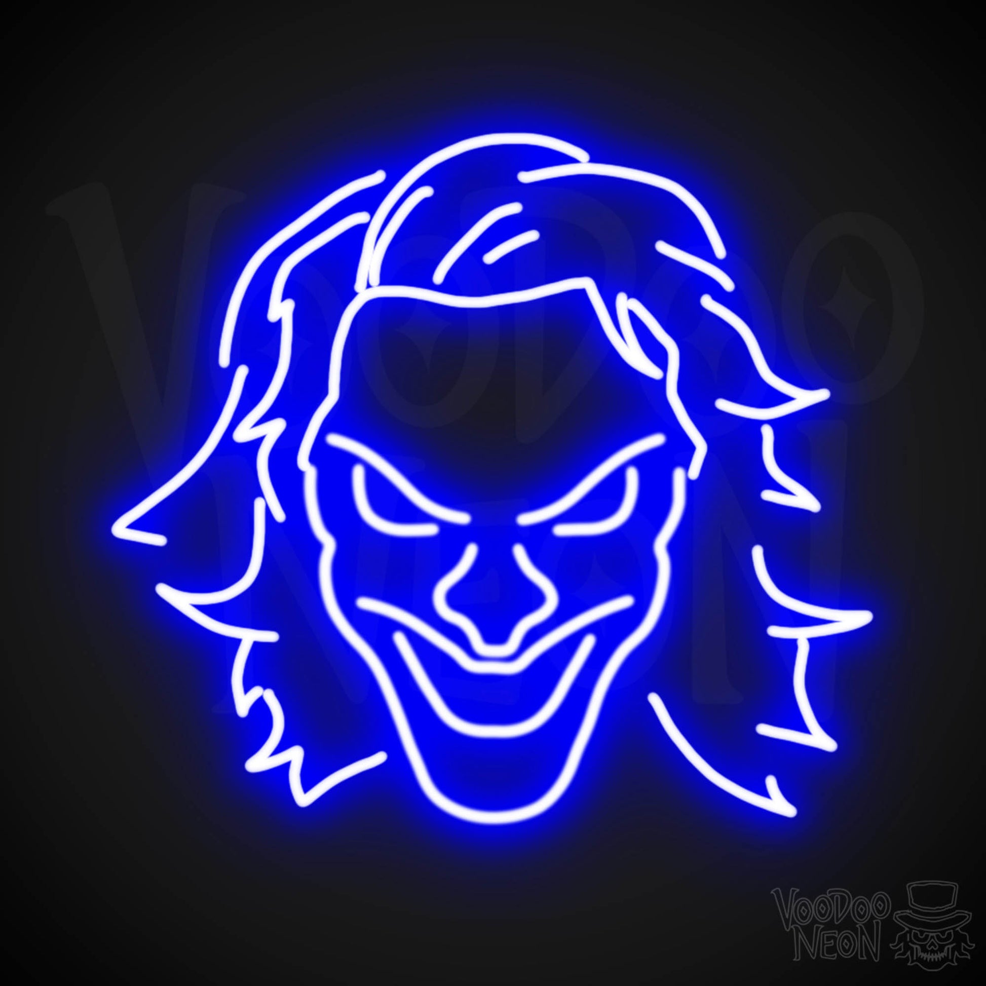 Joker Neon Sign - Neon Joker Sign - Joker LED Wall Art - Color Dark Blue