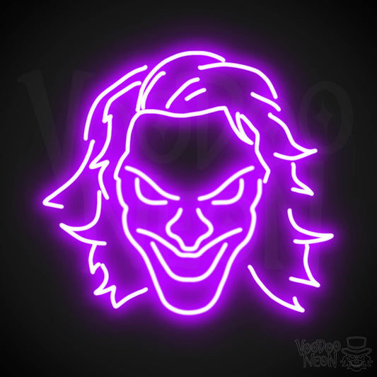 Joker Neon Sign - Neon Joker Sign - Joker LED Wall Art - Color Purple