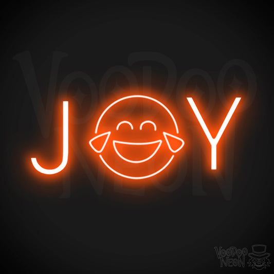 Joy Neon Sign - Neon Joy Sign - Word Sign - Color Orange