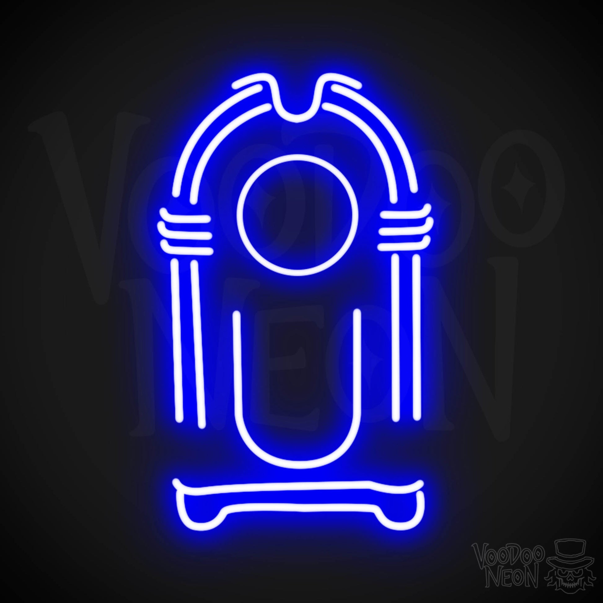 Jukebox Neon Sign - Neon Jukebox Sign - Wall Art - LED Lights - Color Dark Blue
