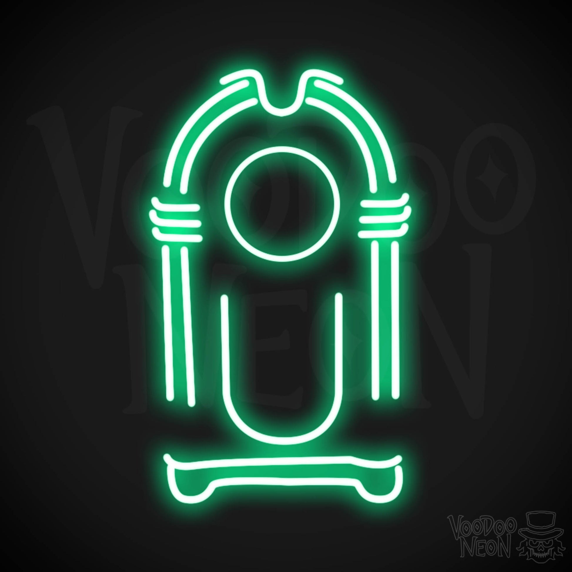 Jukebox Neon Sign - Neon Jukebox Sign - Wall Art - LED Lights - Color Green