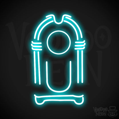 Jukebox Neon Sign - Neon Jukebox Sign - Wall Art - LED Lights - Color Ice Blue