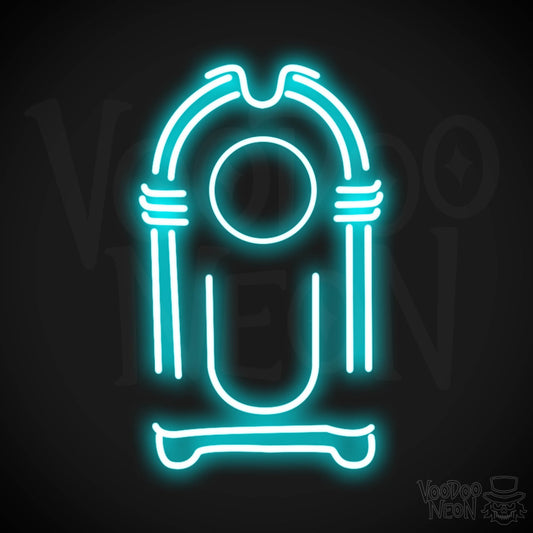 Jukebox Neon Sign - Neon Jukebox Sign - Wall Art - LED Lights - Color Ice Blue