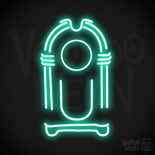 Jukebox Neon Sign - Neon Jukebox Sign - Wall Art - LED Lights - Color Light Green