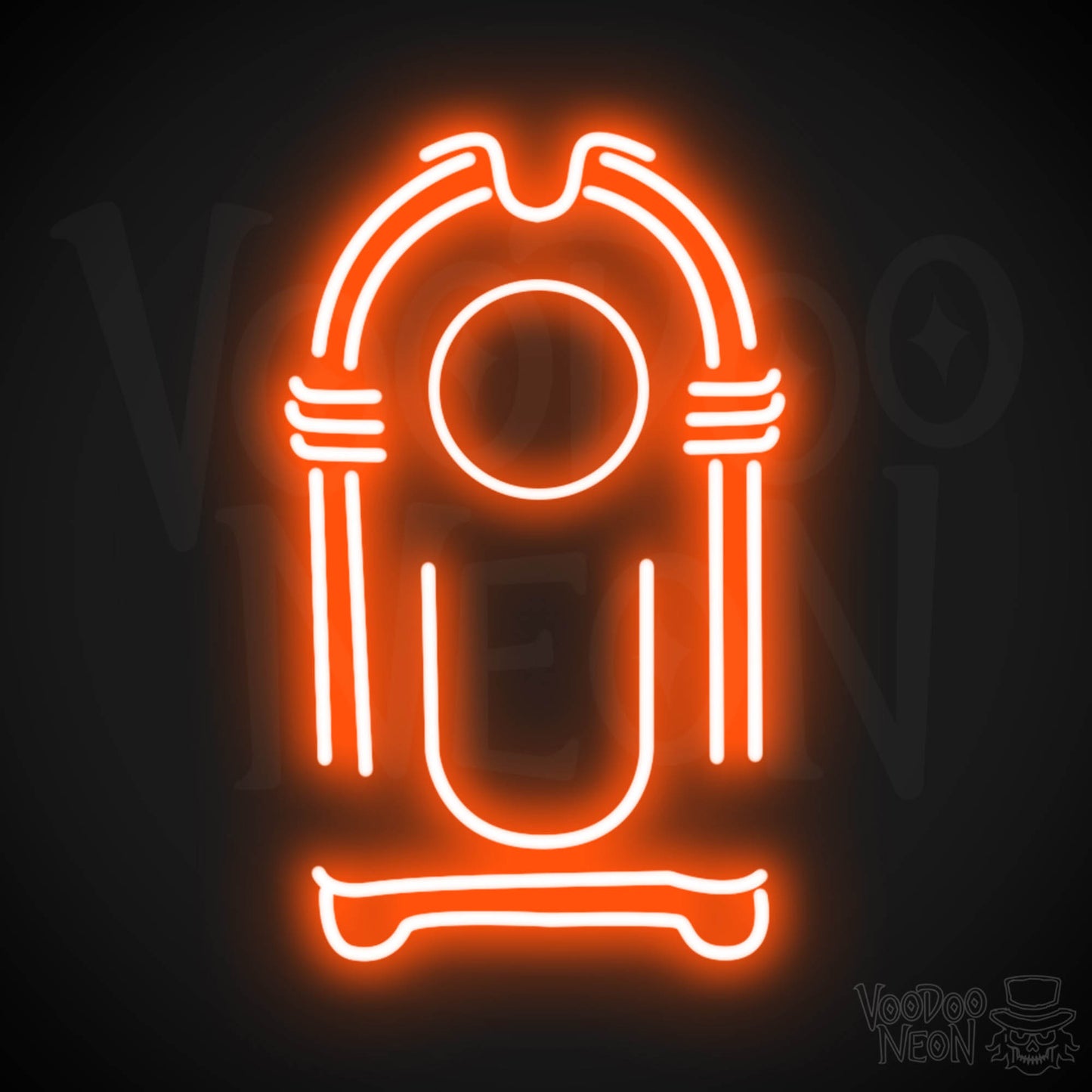 Jukebox Neon Sign - Neon Jukebox Sign - Wall Art - LED Lights - Color Orange