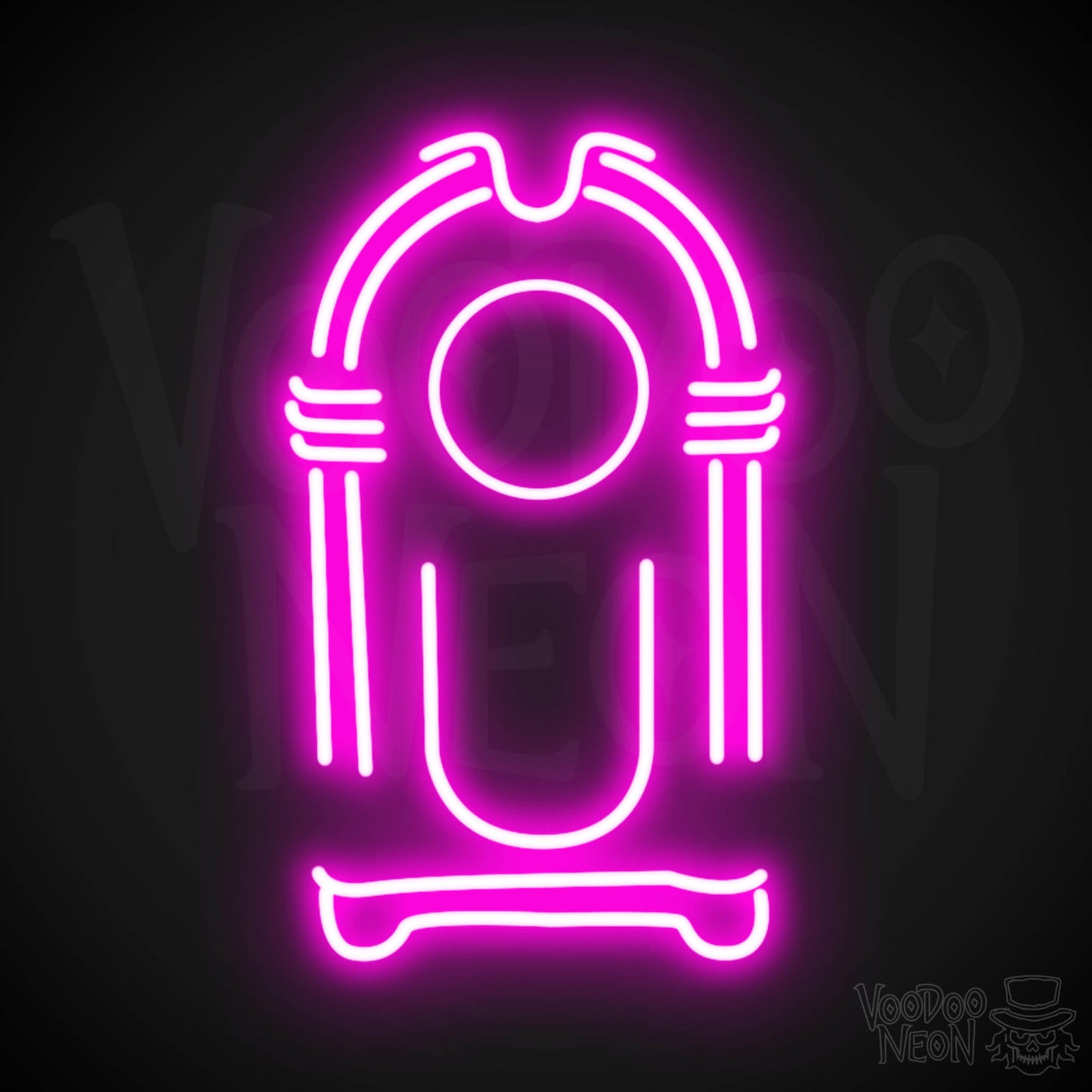 Jukebox Neon Sign - Neon Jukebox Sign - Wall Art - LED Lights - Color Pink