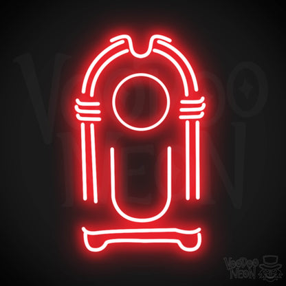 Jukebox Neon Sign - Neon Jukebox Sign - Wall Art - LED Lights - Color Red
