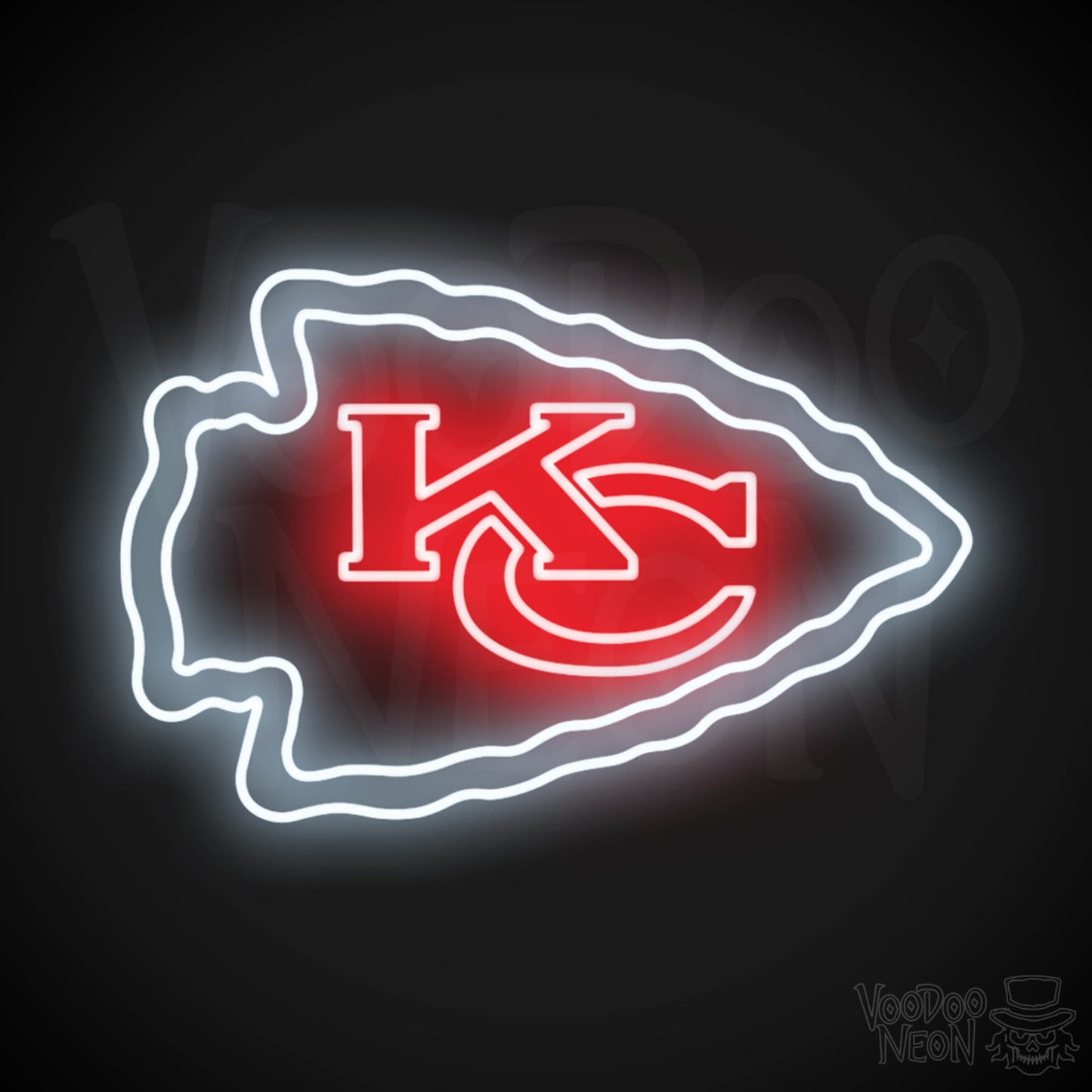 Kansas City Chiefs Neon Sign - Kansas City Chiefs Sign - Neon Chiefs Logo Wall Art - Color Multi-Color