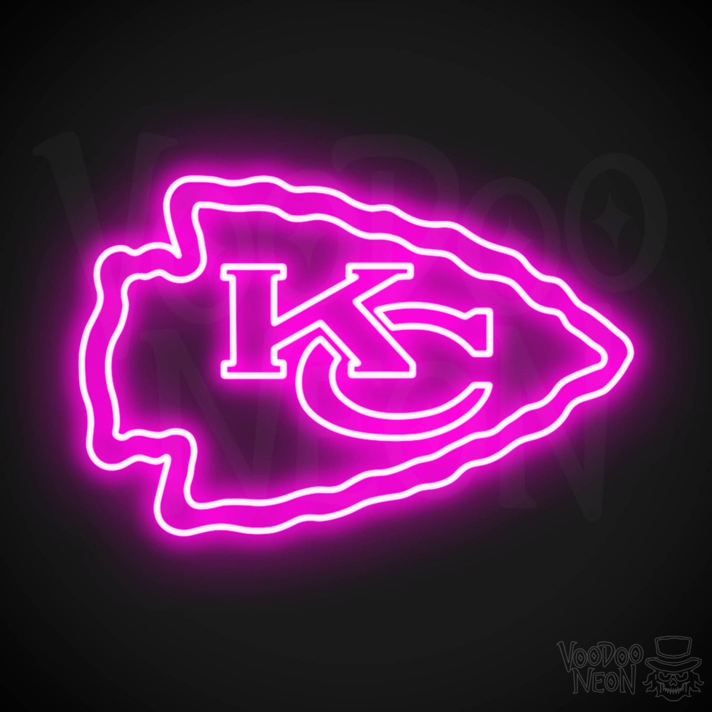 Kansas City Chiefs Neon Sign - Kansas City Chiefs Sign - Neon Chiefs Logo Wall Art - Color Pink