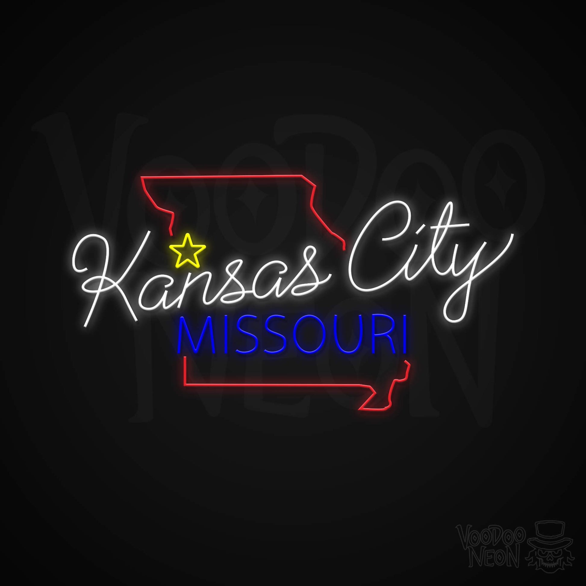 Kansas City, Missouri Neon Sign - Multi-Color