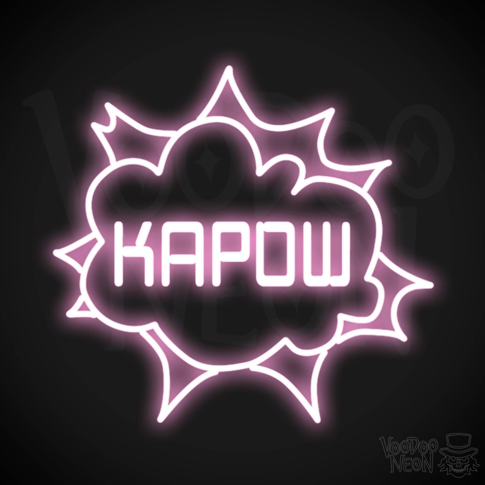 Kapow Neon Sign - Neon Kapow Sign - Wall Art - Color Light Pink