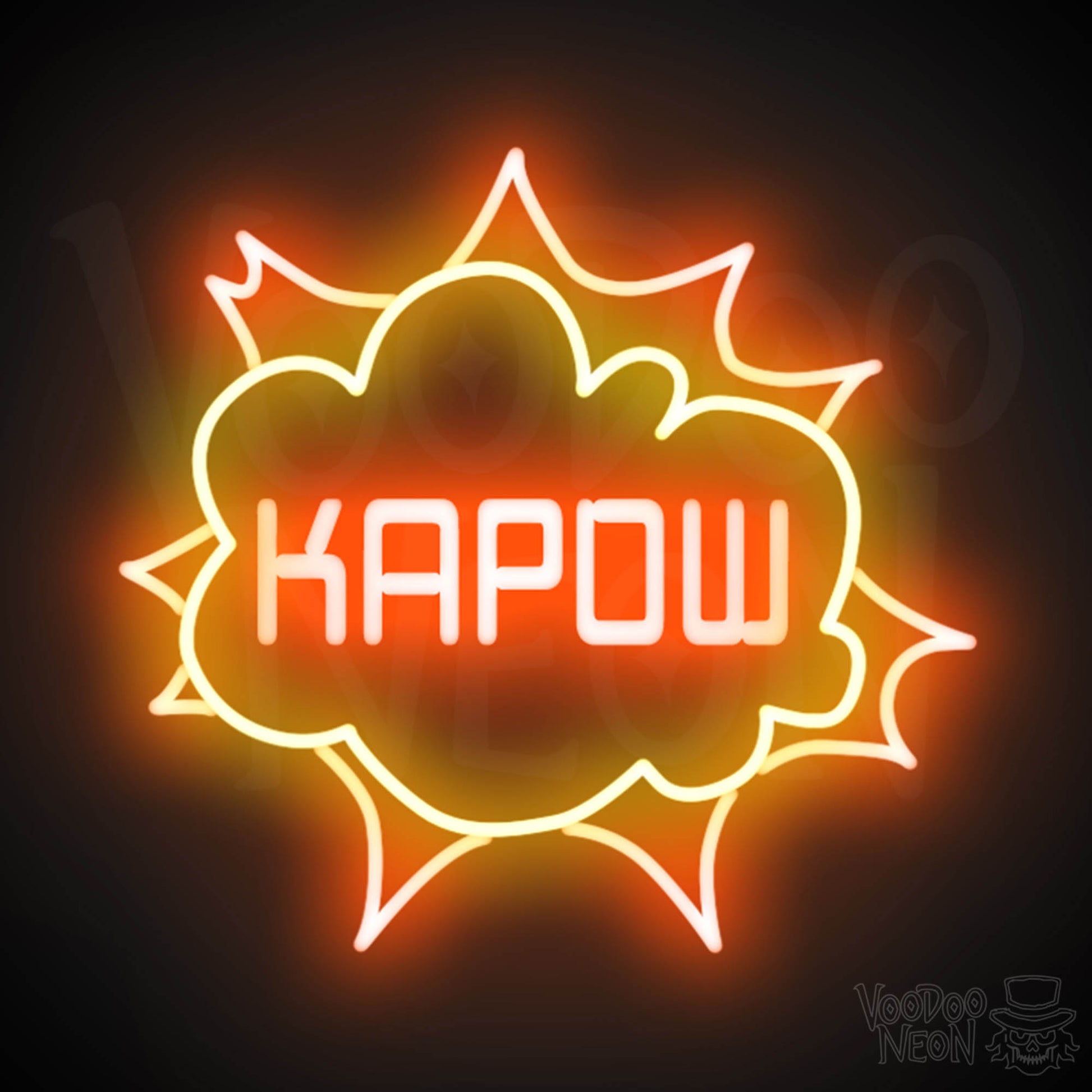 Kapow Neon Sign - Neon Kapow Sign - Wall Art - Color Multi-Color