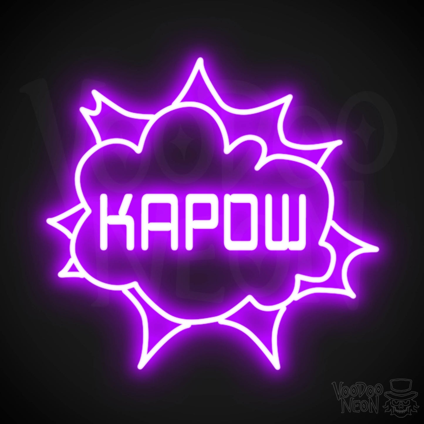 Kapow Neon Sign - Neon Kapow Sign - Wall Art - Color Purple