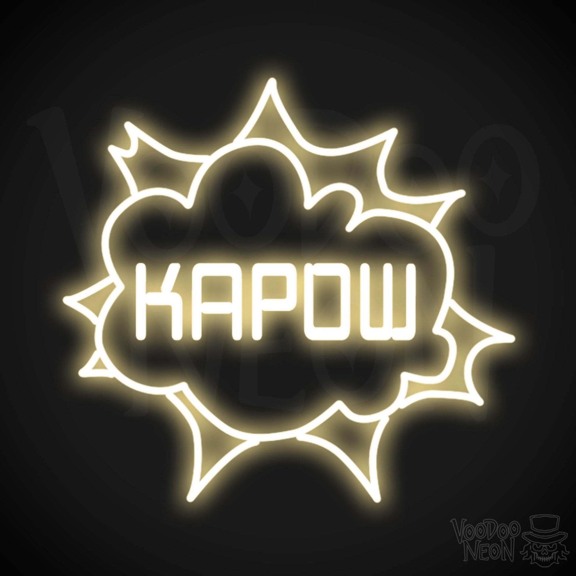 Kapow Neon Sign - Neon Kapow Sign - Wall Art - Color Warm White