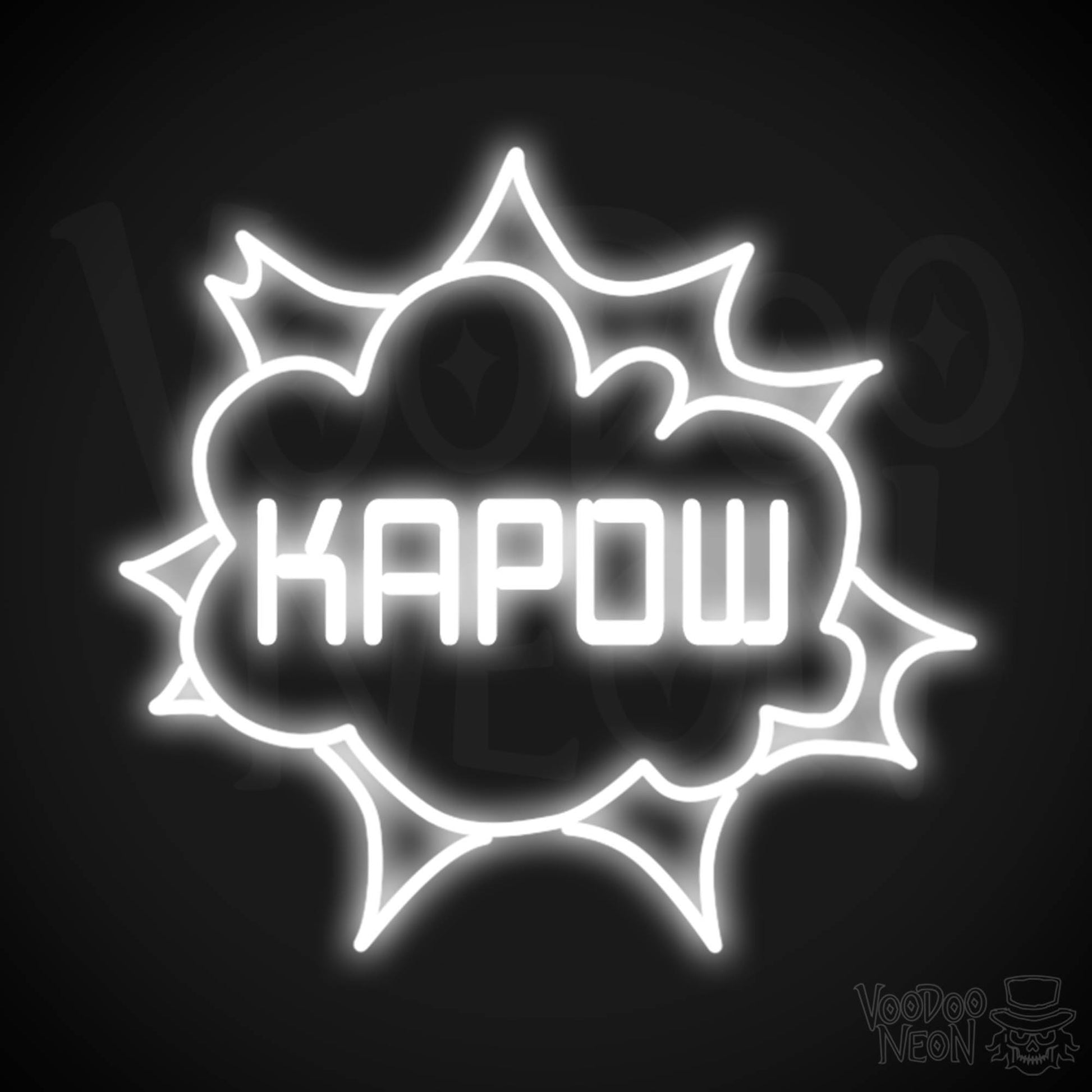 Kapow Neon Sign - Neon Kapow Sign - Wall Art - Color White