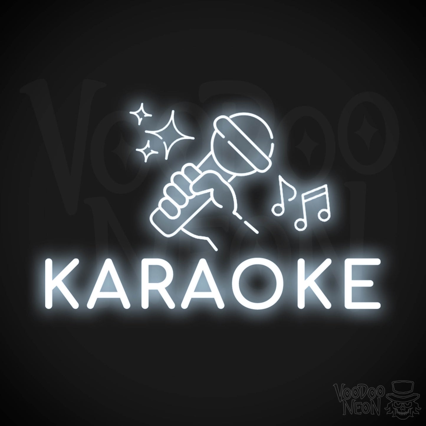 Karaoke Neon Sign - Neon Karaoke Sign - LED Wall Art - Color Cool White