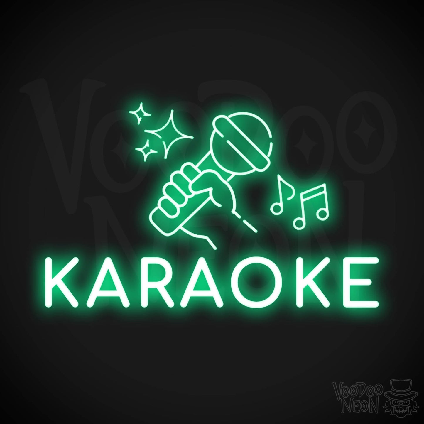 Karaoke Neon Sign - Neon Karaoke Sign - LED Wall Art - Color Green