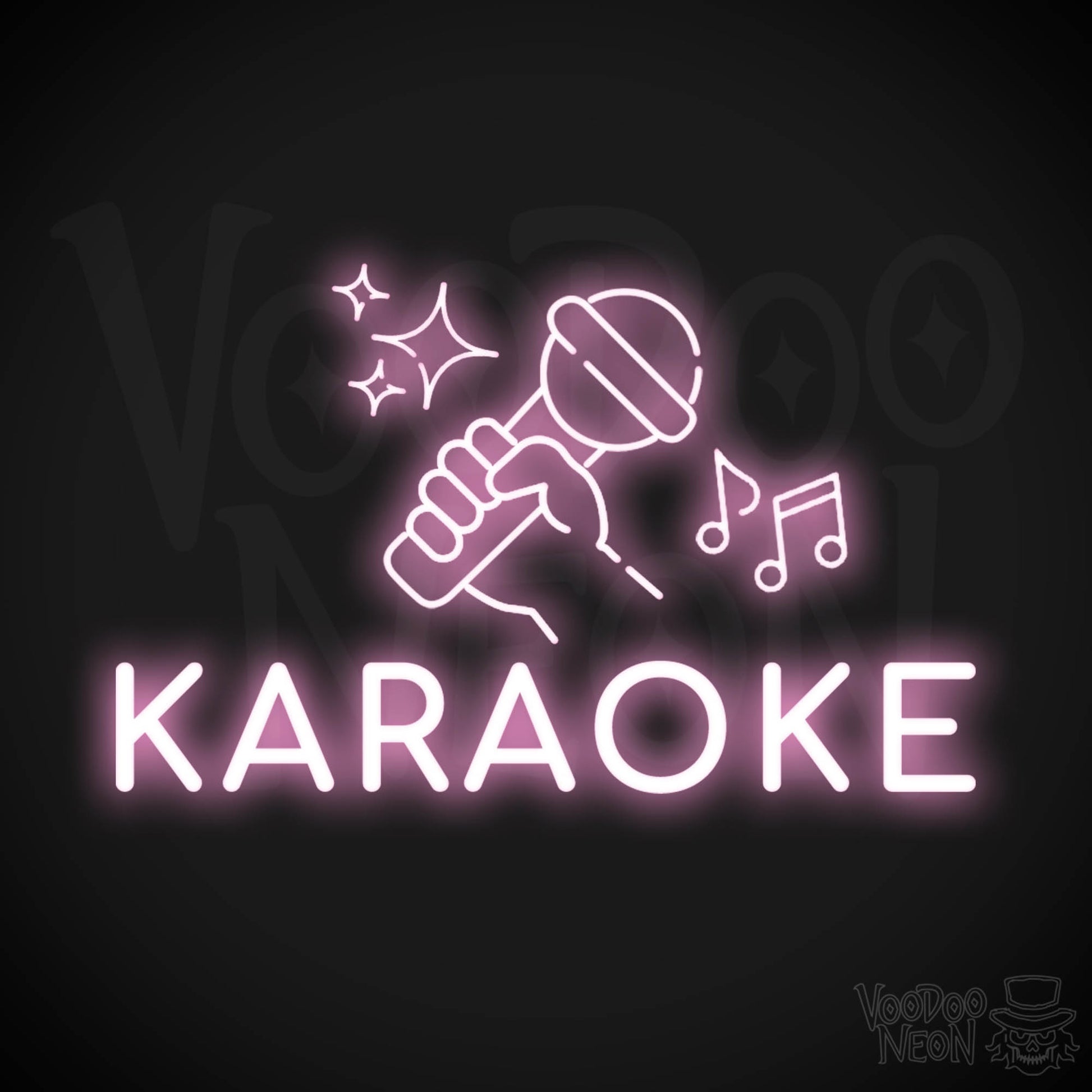 Karaoke Neon Sign - Neon Karaoke Sign - LED Wall Art - Color Light Pink