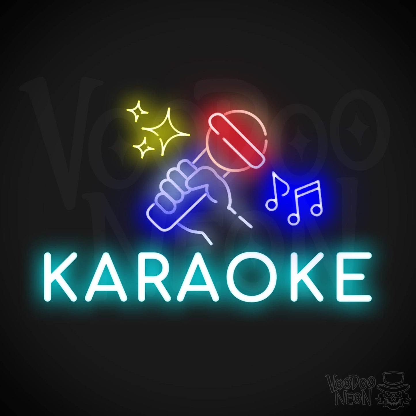 Karaoke Neon Sign - Neon Karaoke Sign - LED Wall Art - Color Multi-Color