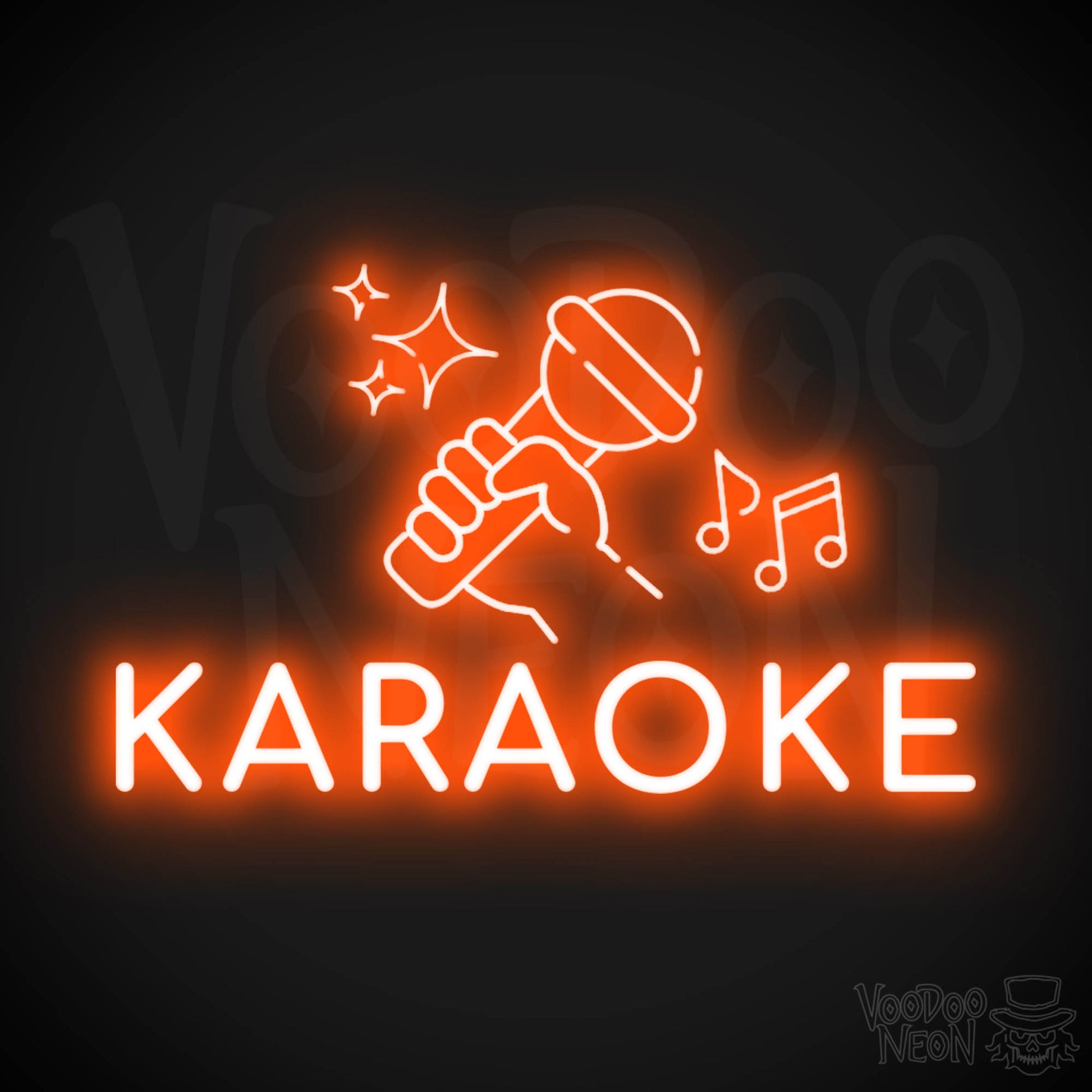 Karaoke Neon Sign - Neon Karaoke Sign - LED Wall Art - Color Orange
