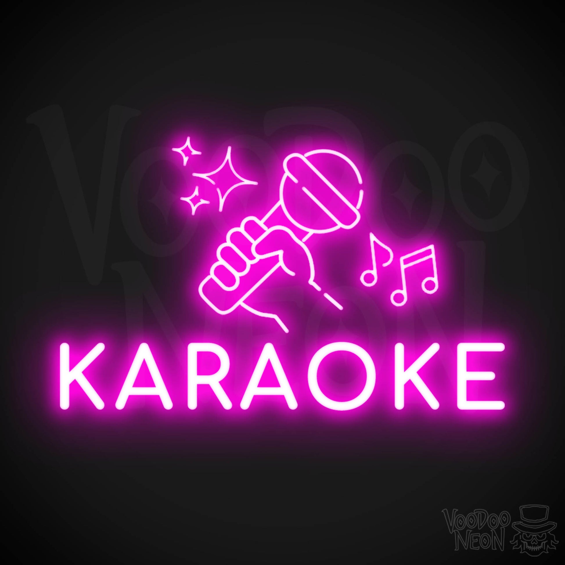 Karaoke Neon Sign - Neon Karaoke Sign - LED Wall Art - Color Pink