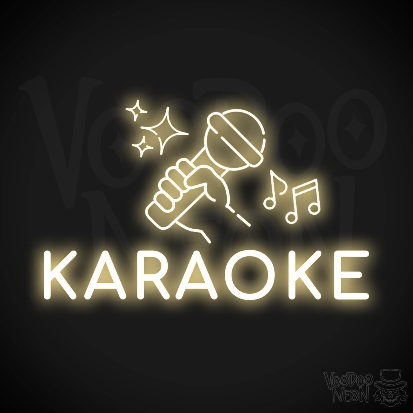 Karaoke Neon Sign - Neon Karaoke Sign - LED Wall Art - Color Warm White