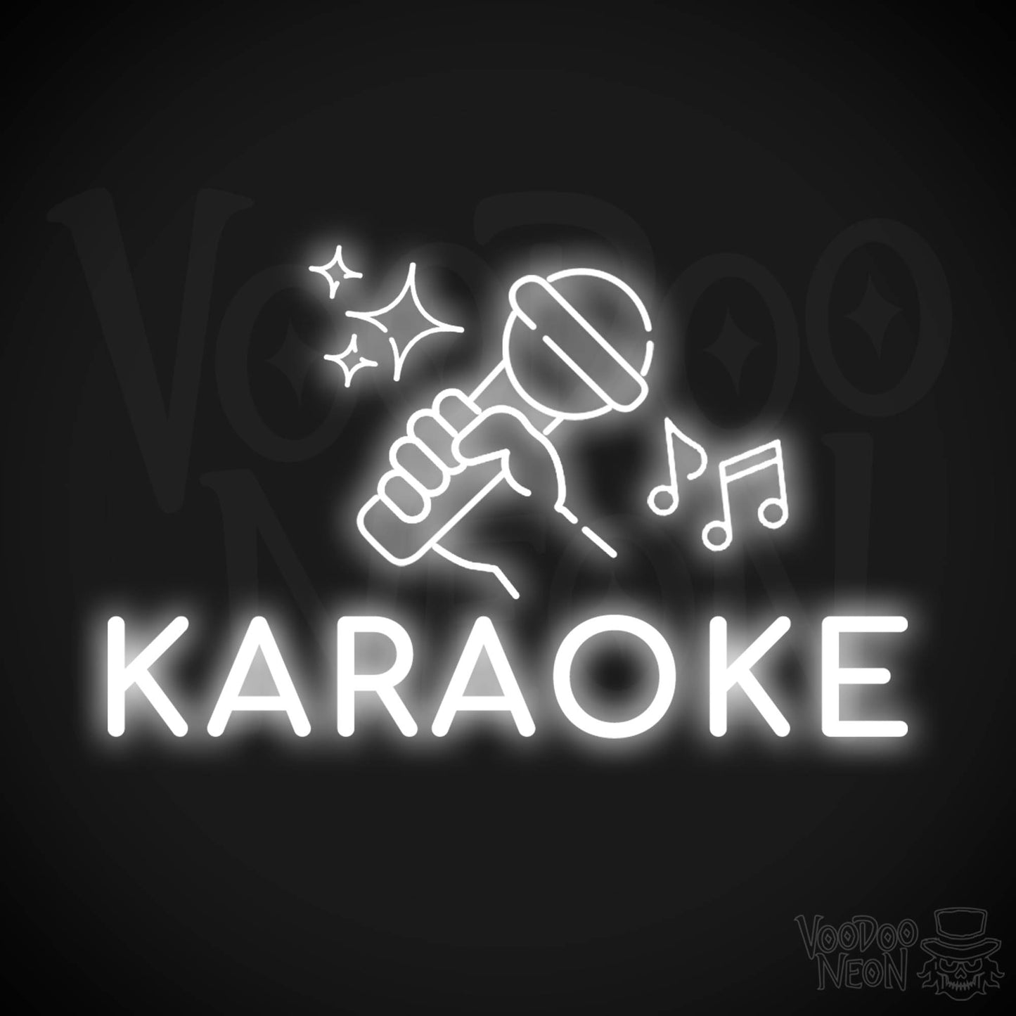 Karaoke Neon Sign - Neon Karaoke Sign - LED Wall Art - Color White