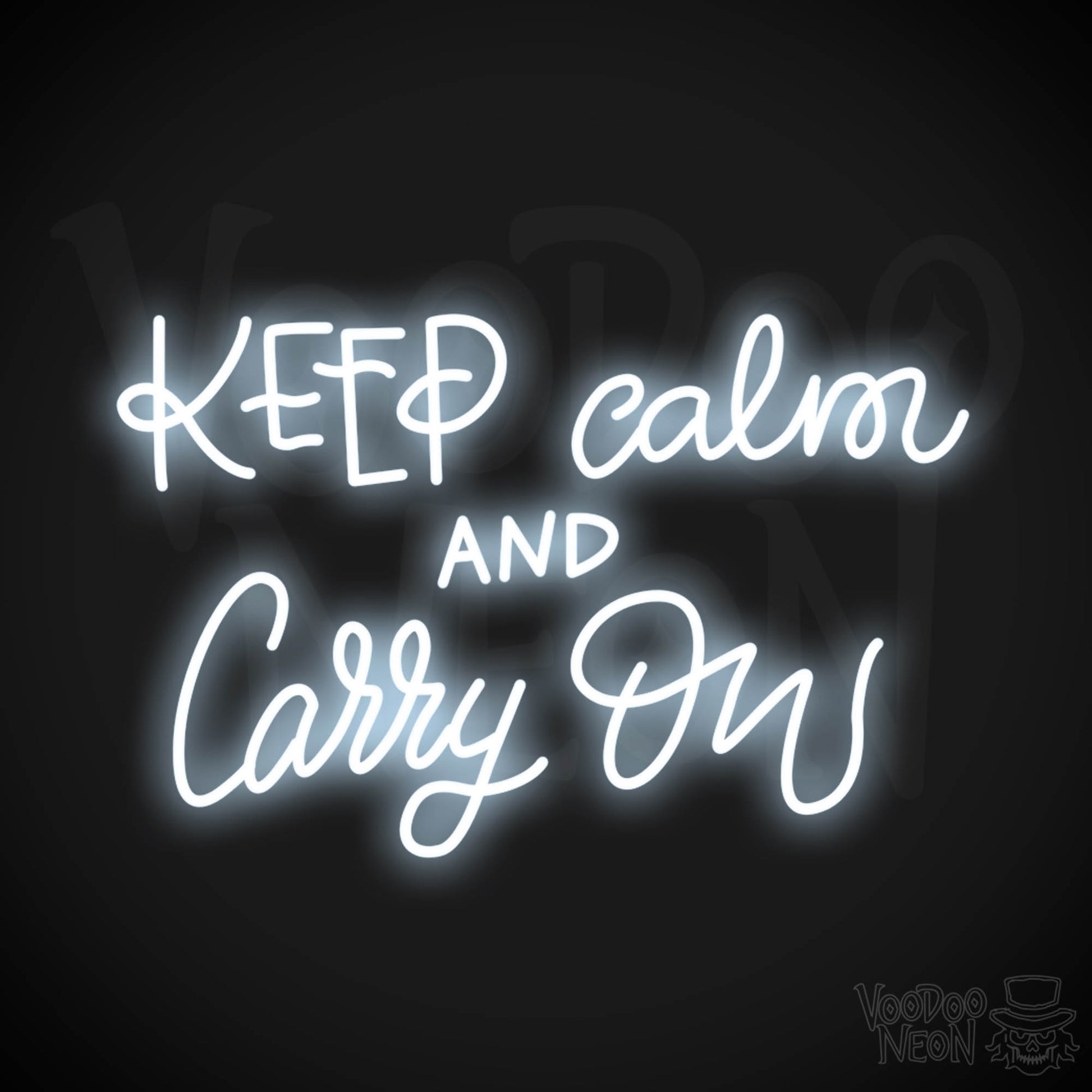 Keep Calm And Carry On Sign - Neon Sign - LED Wall Art - Color Cool White