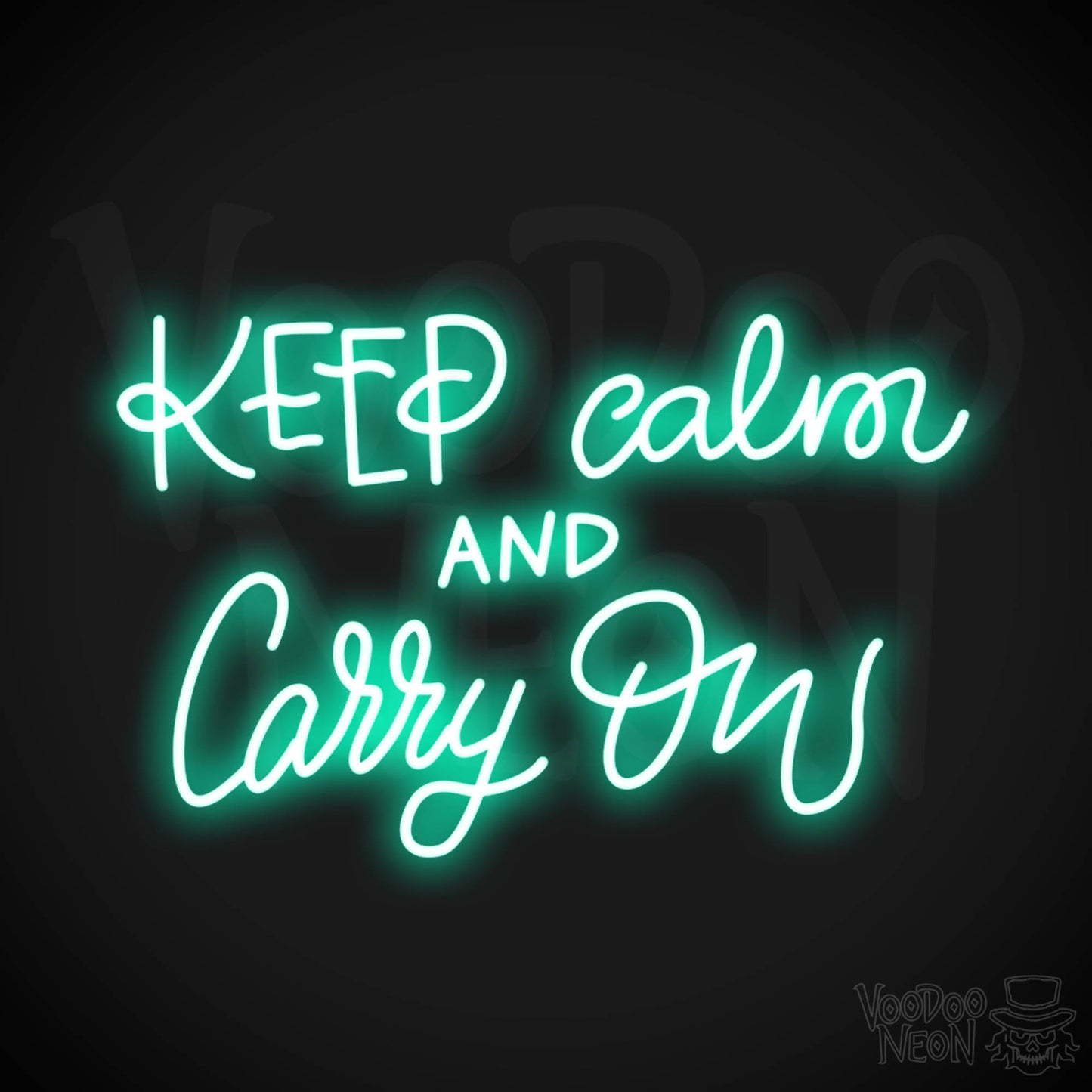 Keep Calm And Carry On Sign - Neon Sign - LED Wall Art - Color Light Green