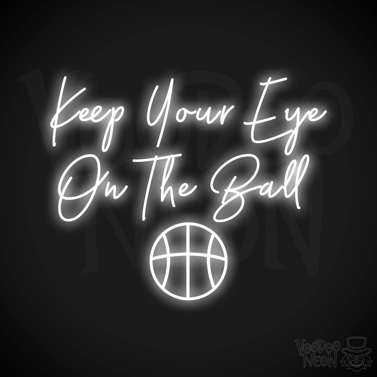 Keep Your Eye On The Ball LED Neon - White