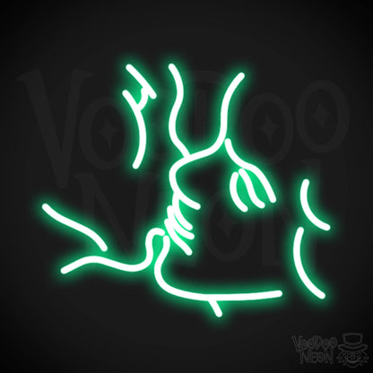 Kiss Neon Sign - Neon Kiss Sign - Kissing LED Sign - Color Green