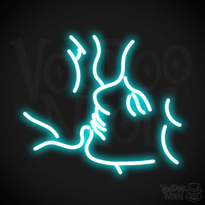 Kiss Neon Sign - Neon Kiss Sign - Kissing LED Sign - Color Ice Blue