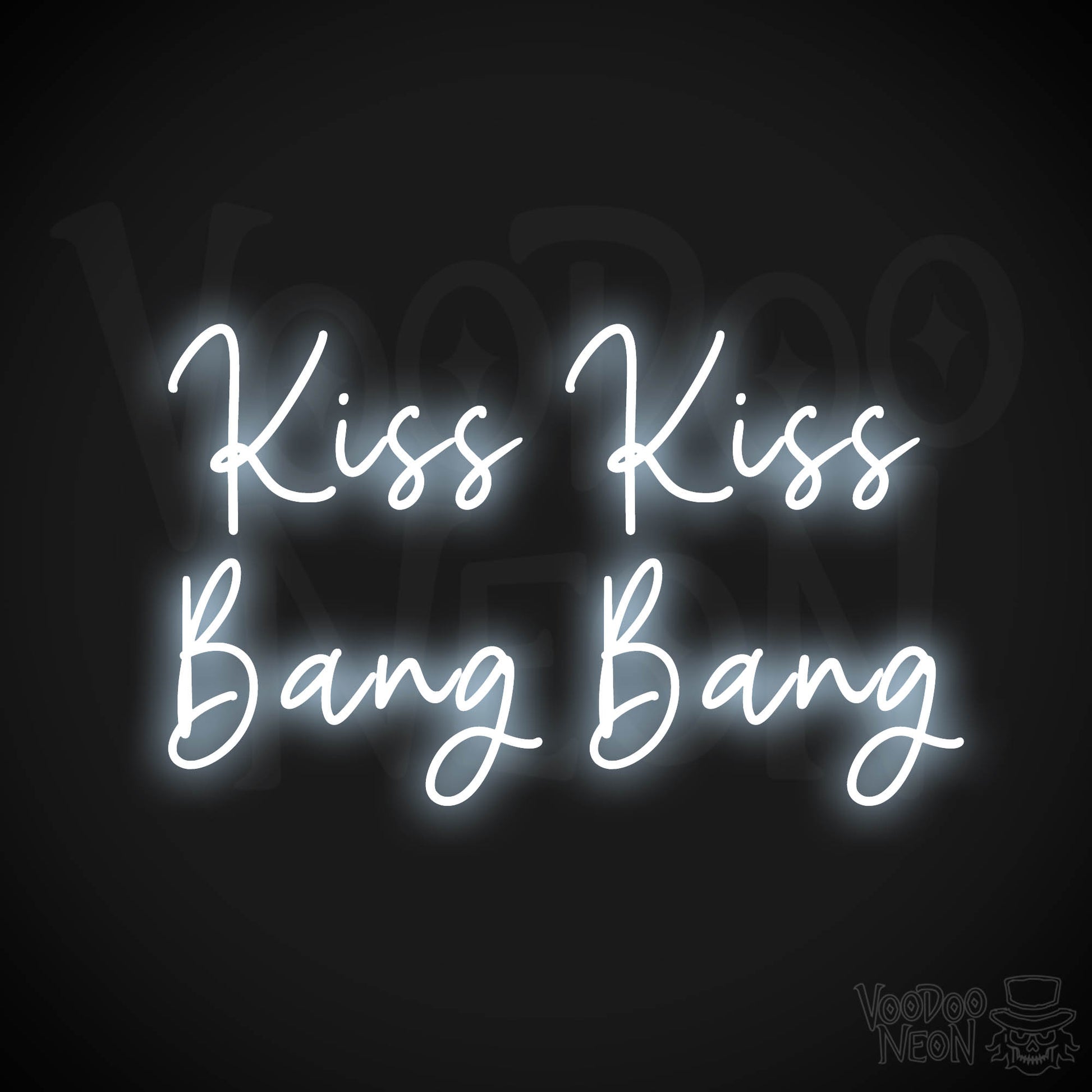 Kiss Kiss Bang Bang Neon Sign - Cool White