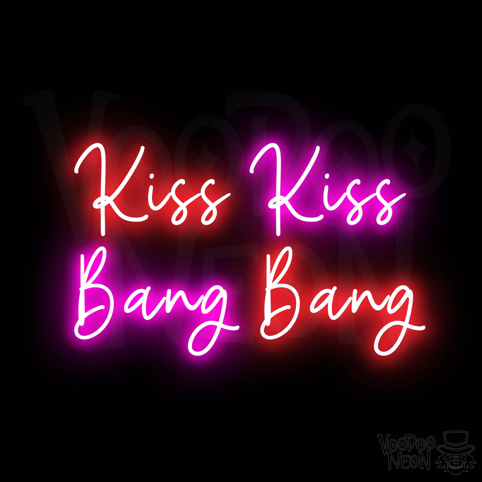 Kiss Kiss Bang Bang Neon Sign - Multi-Color