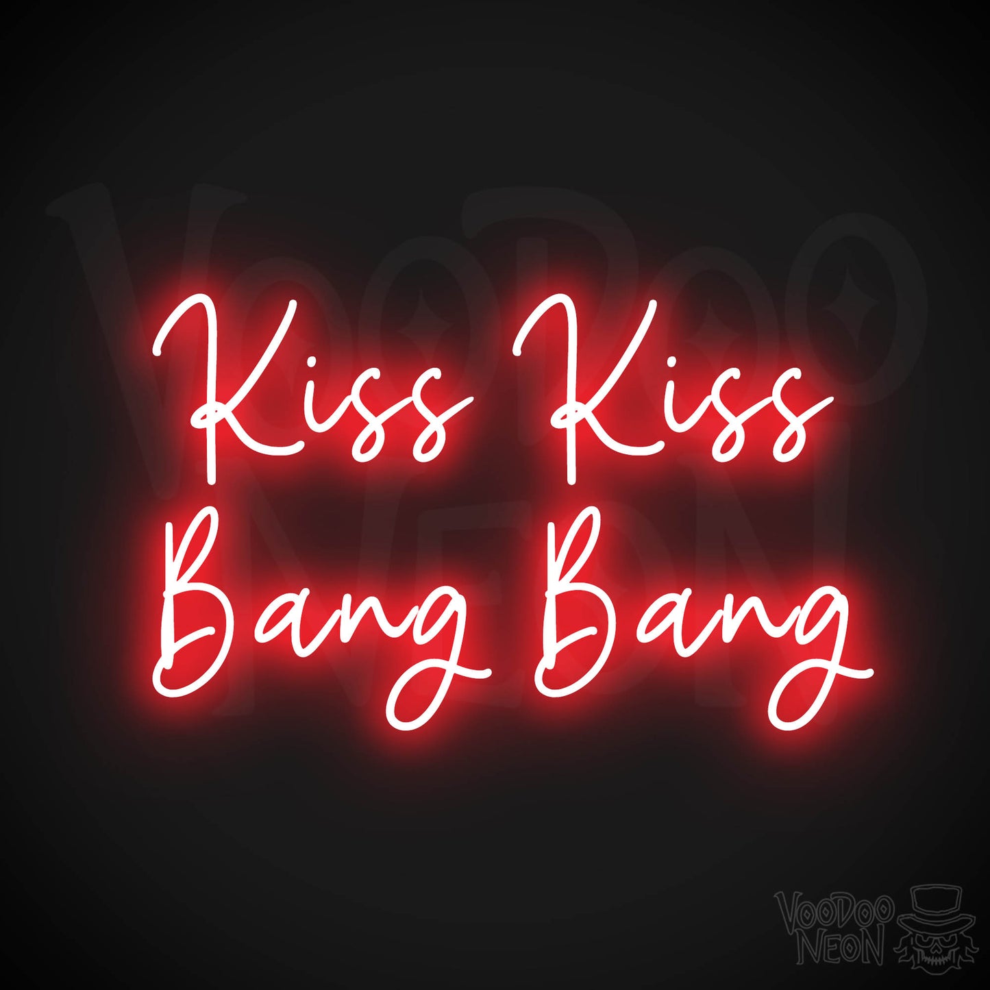 Kiss Kiss Bang Bang Neon Sign - Red