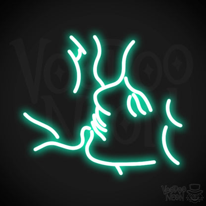 Kiss Neon Sign - Neon Kiss Sign - Kissing LED Sign - Color Light Green