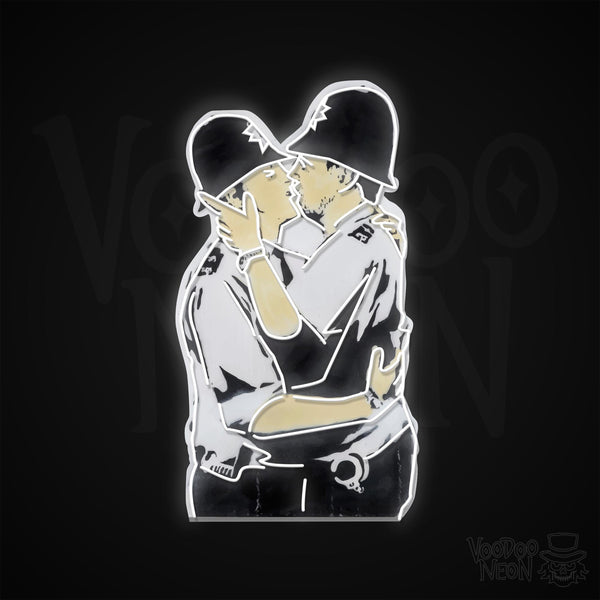 Mighty Jaxx Brandalised Kissing Coppers Black White OG