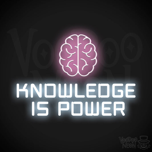 Knowledge Is Power Neon Sign - Neon Knowledge Is Power Sign - LED Neon Wall Art - Color Multi-Color