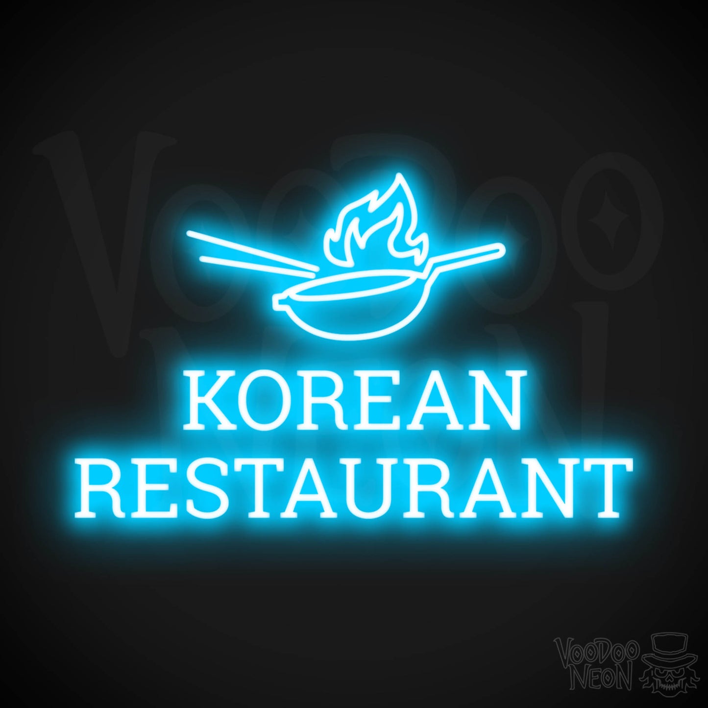 Korean Restaurant LED Neon - Dark Blue