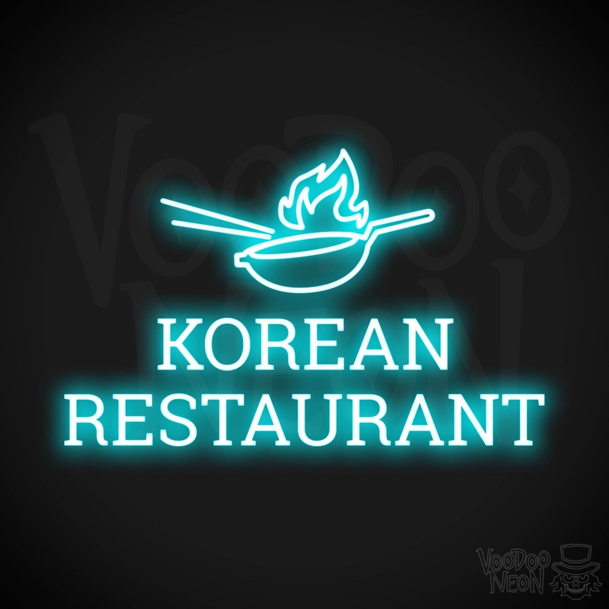 Korean Restaurant LED Neon - Ice Blue