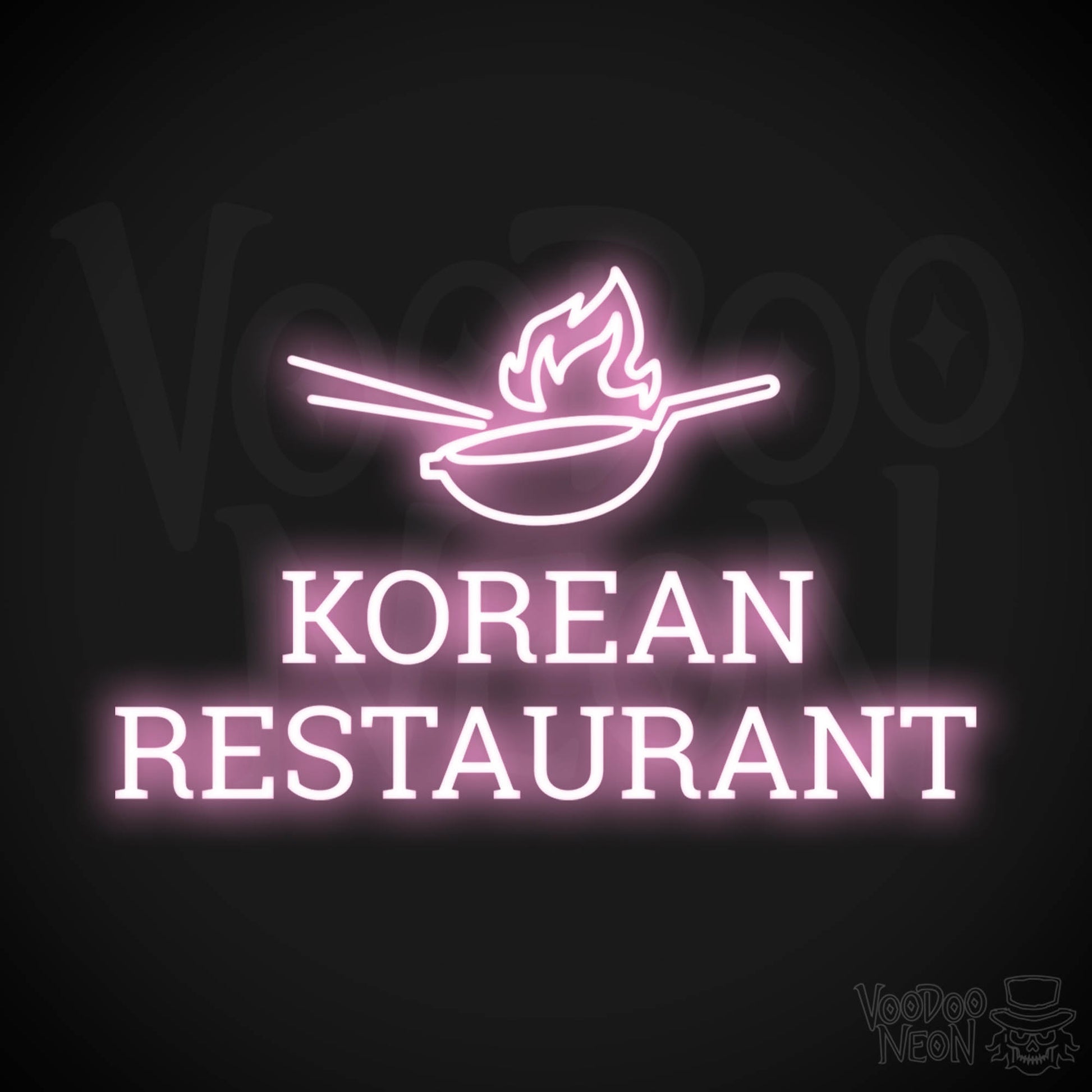 Korean Restaurant LED Neon - Light Pink