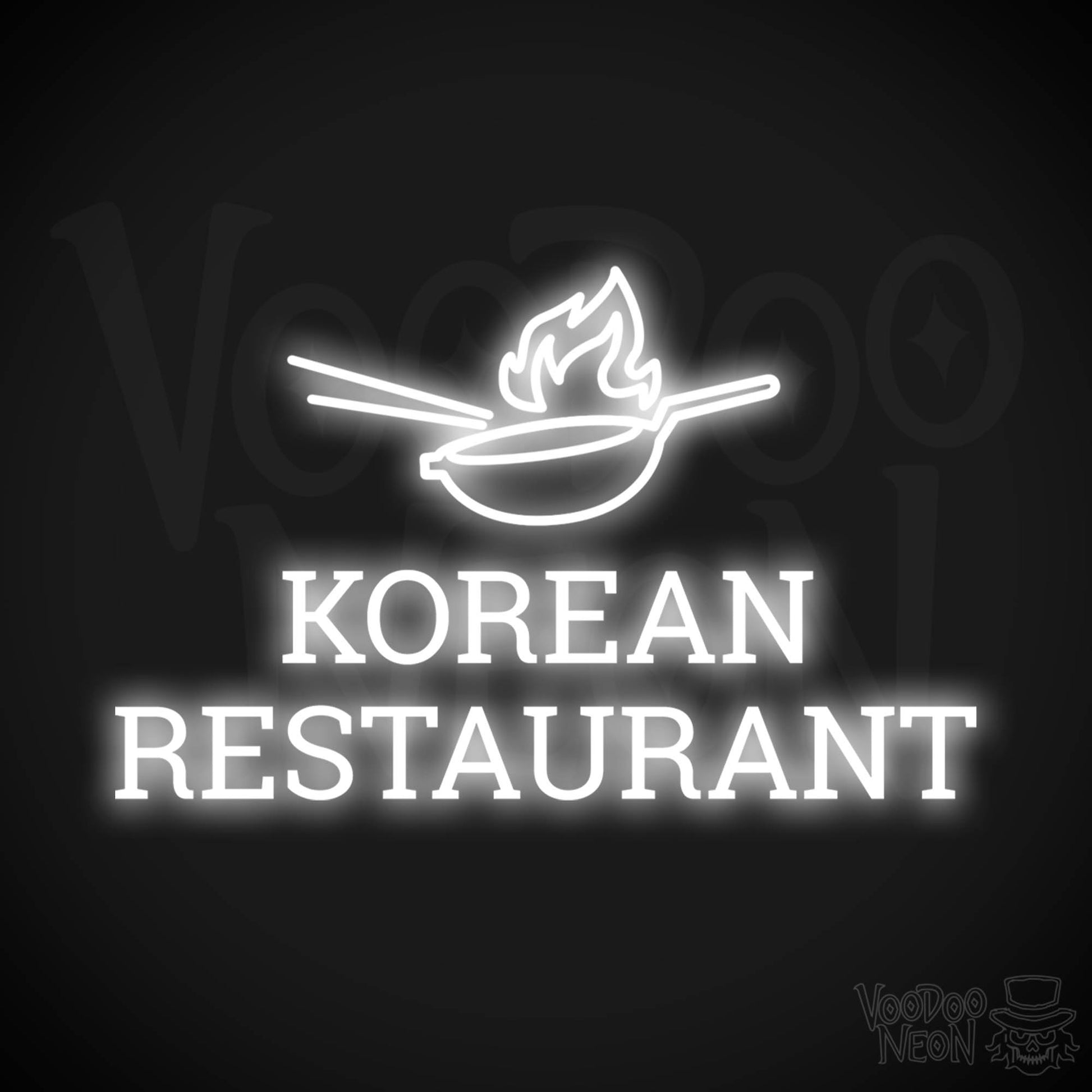Korean Restaurant LED Neon - White