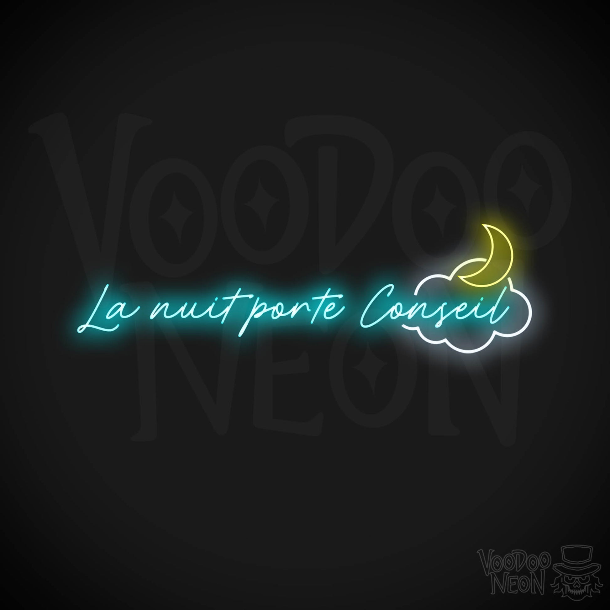 La Nuit Porte Conseil Neon Sign - La Nuit Porte Conseil Sign - Color Multi-Color