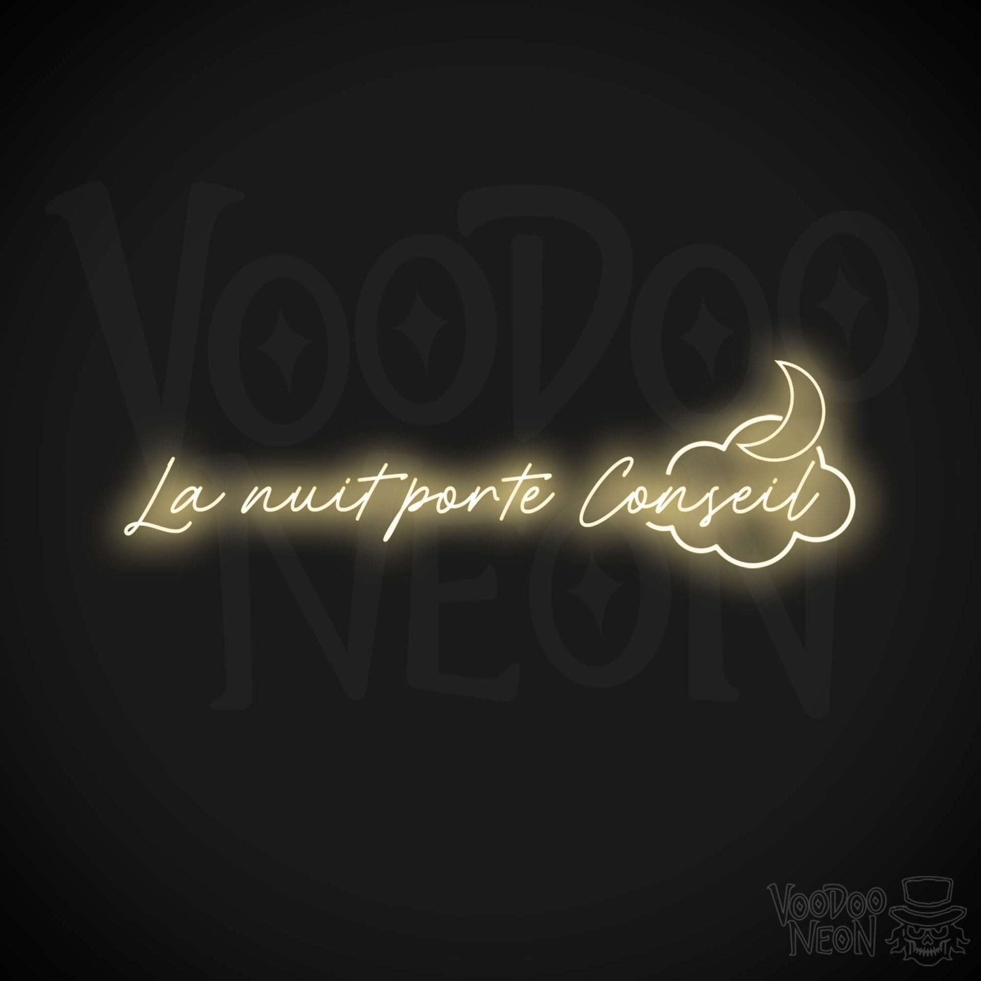 La Nuit Porte Conseil Neon Sign - La Nuit Porte Conseil Sign - Color Warm White