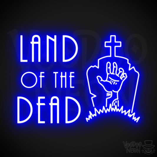 Land Of The Dead Neon Sign - Wall Art - Color Dark Blue