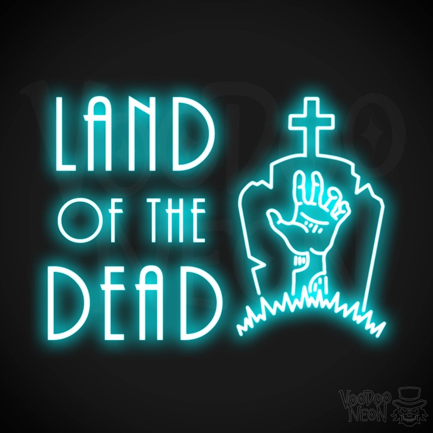 Land Of The Dead Neon Sign - Wall Art - Color Ice Blue