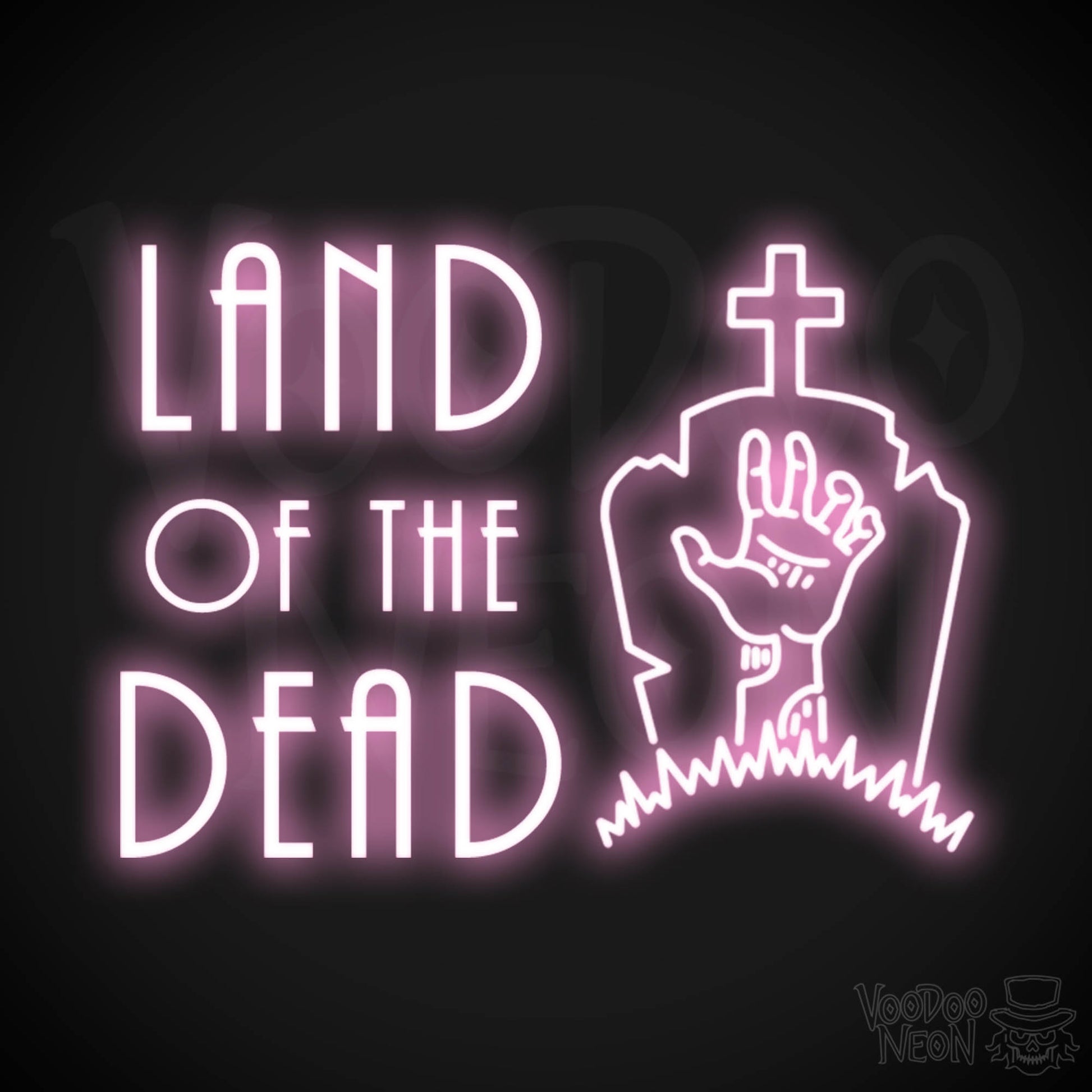 Land Of The Dead Neon Sign - Wall Art - Color Light Pink